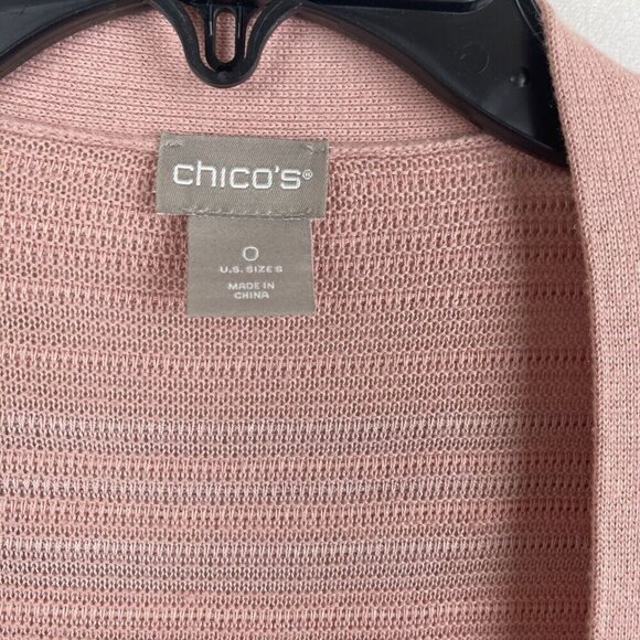 Chicos Womens Cardigan Sweater Size S Ombre Pink Long Sleeve Open Front - Picture 3 of 6